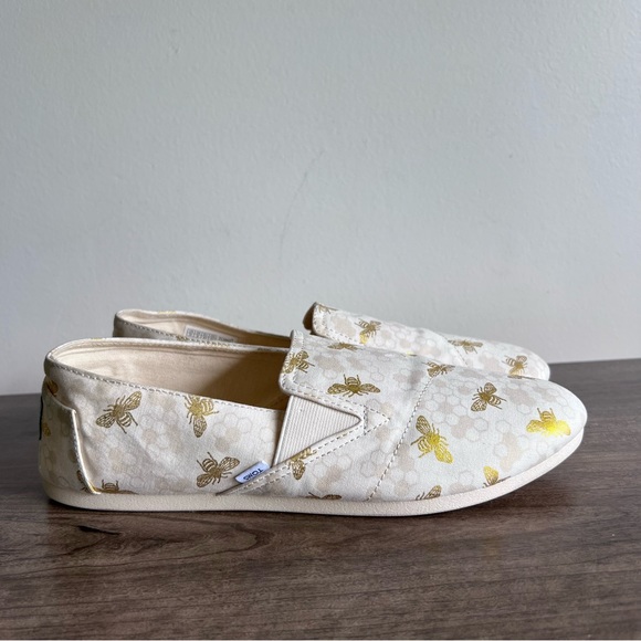 Toms Shoes - TOMS Redondo Slip On Birch Gold Foil Bumblebee Women's Shoe Size 10 SKU#24282